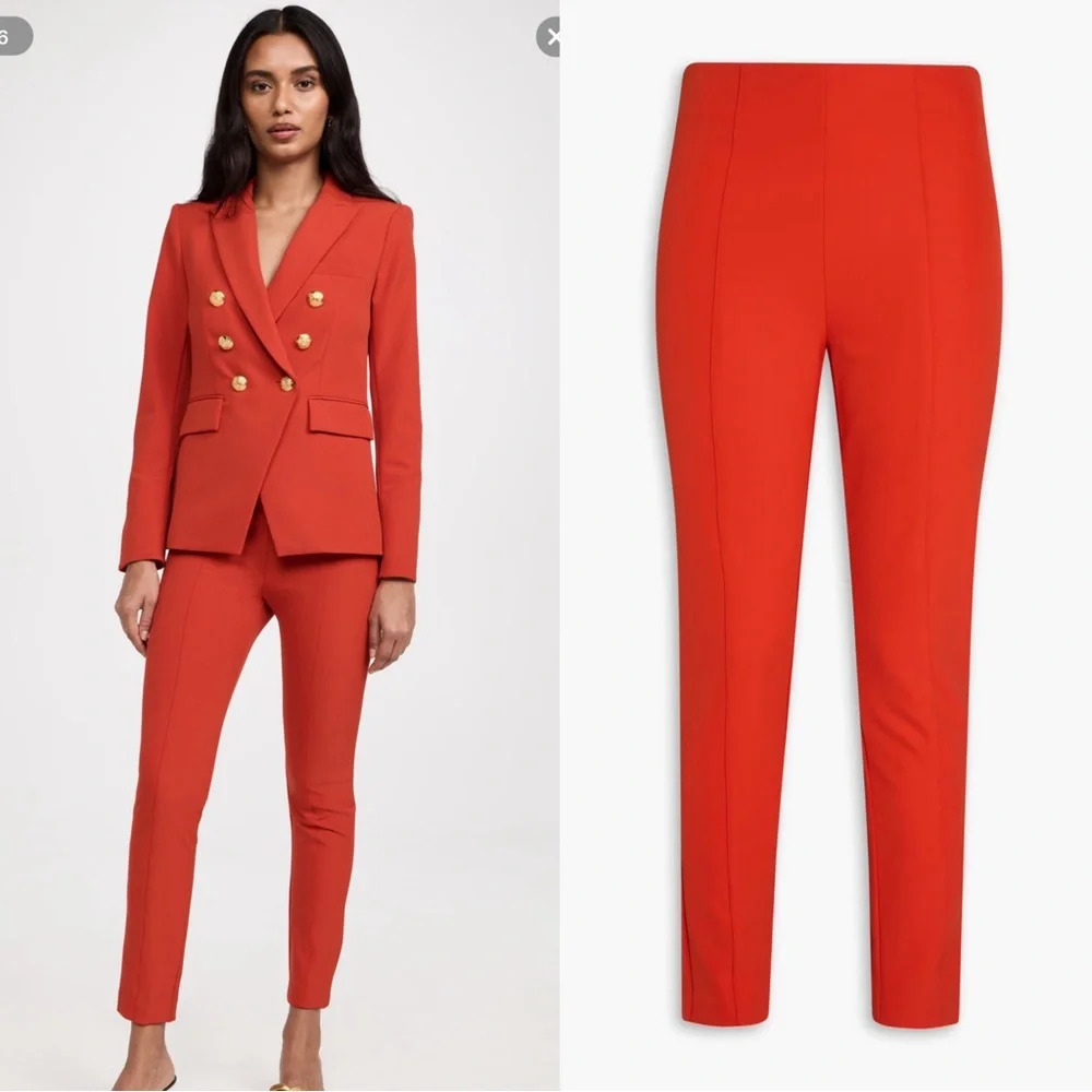 Veronica Beard Honolulu Scuba Pant in Flame Red 8